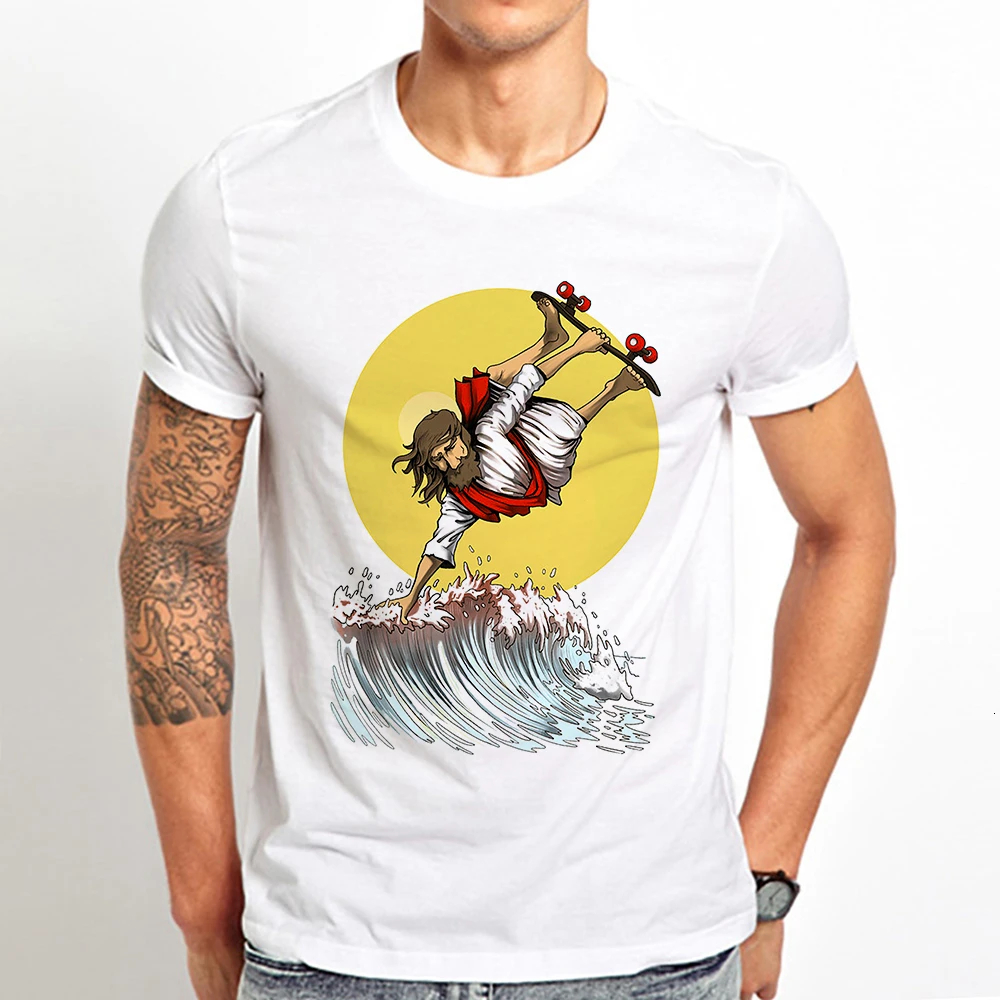 

Забавная Спортивная Мужская футболка с Иисусом обнаруженным Иисусом Xtreme, новая белая повседневная мужская футболка, крутая хипстерская фу...