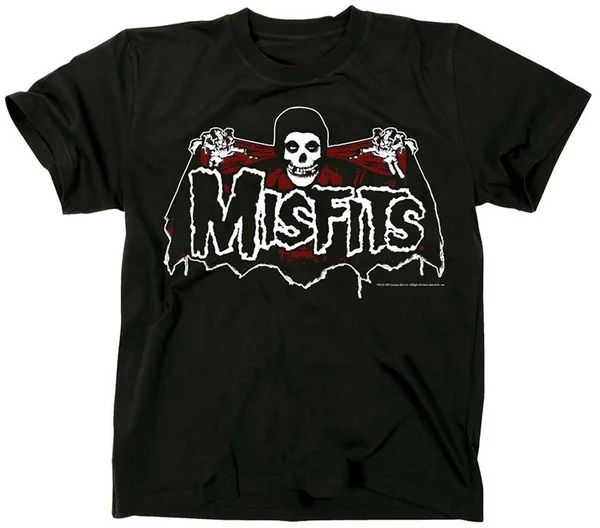 

Мужская хлопковая футболка The Misfits, красная, Черная