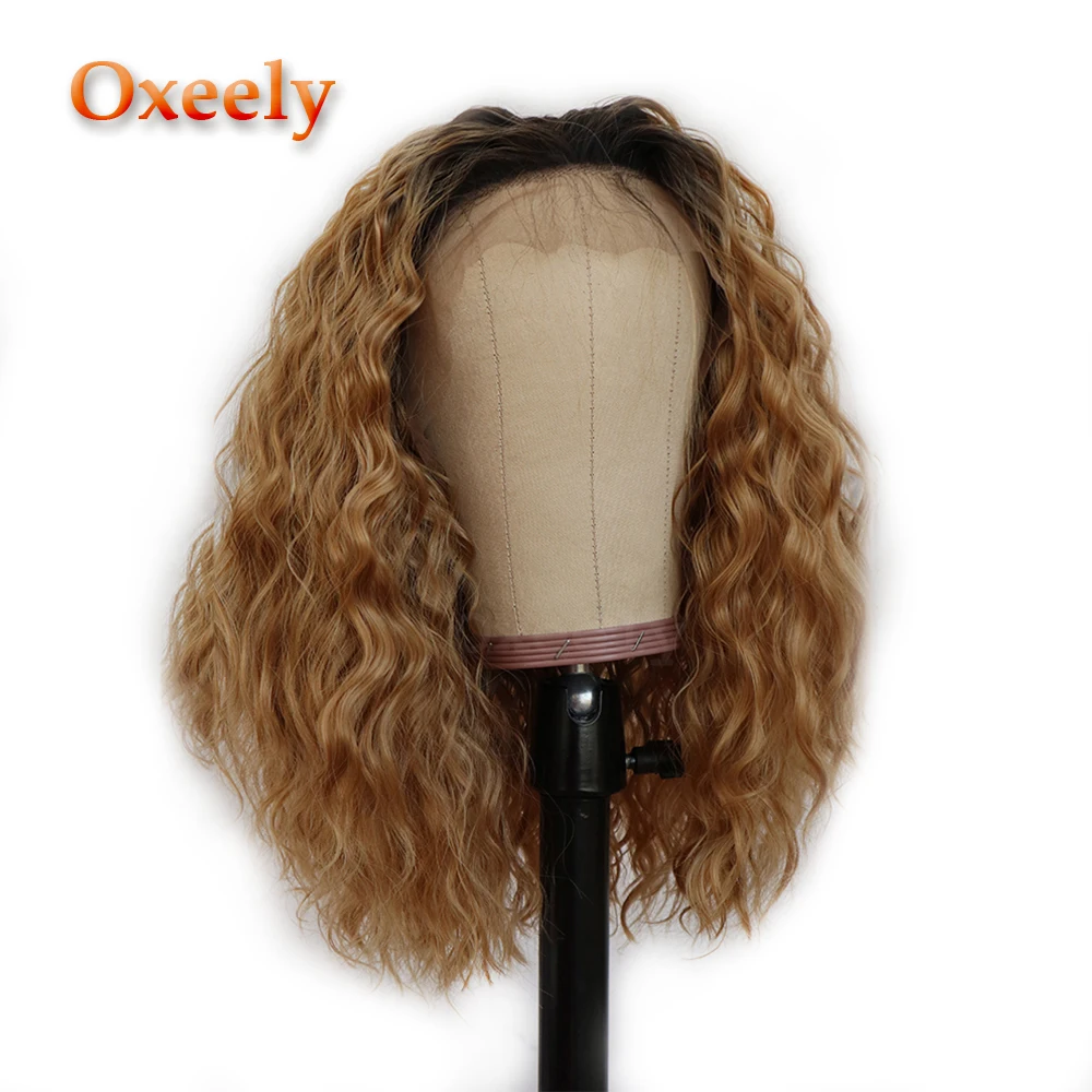 Oxeely синтетические короткие волосы Свободные Вьющиеся парики боб стиль свободный