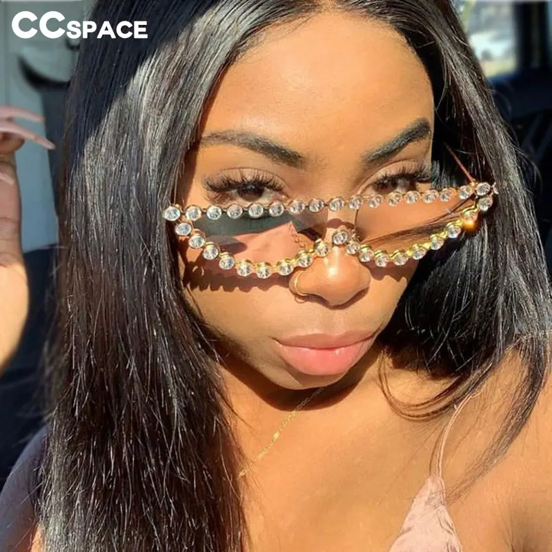 47832 роскошные женские солнцезащитные очки больших размеров с бриллиантами