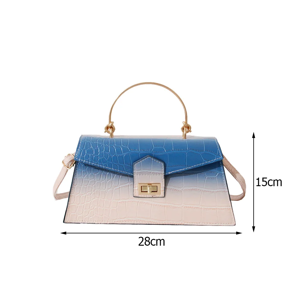 

Bag For Women 2021 Fashion Exquisite Shopping Bag Retro Women PU Gradient Alligator Pattern Shoulder Crossbody Bag Handbag