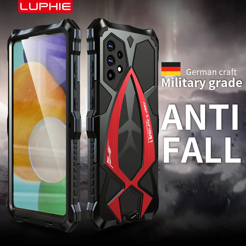 luphie metal 360 full protect armor case for samsung galaxy a72 cover a52 funda 5g 4g coque phone rubber gel shockproof cases free global shipping