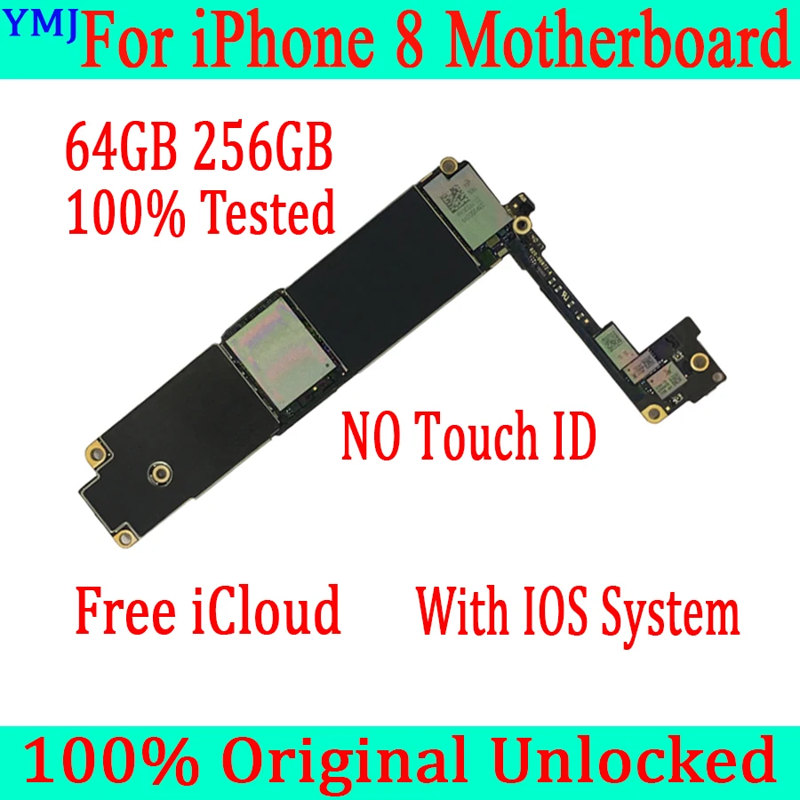100% разблокированная Логическая плата для iPhone 8 оригинальная материнская с/без Touch