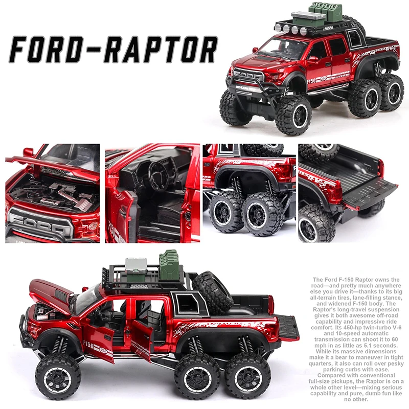 1:32 литья под давлением F150 Raptor пикап сплава модель грузового автомобиля Вытяните