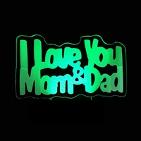 i love you motherfather english letters 3d colorful touch nightlights led remote control small cute neon signs nightlamps