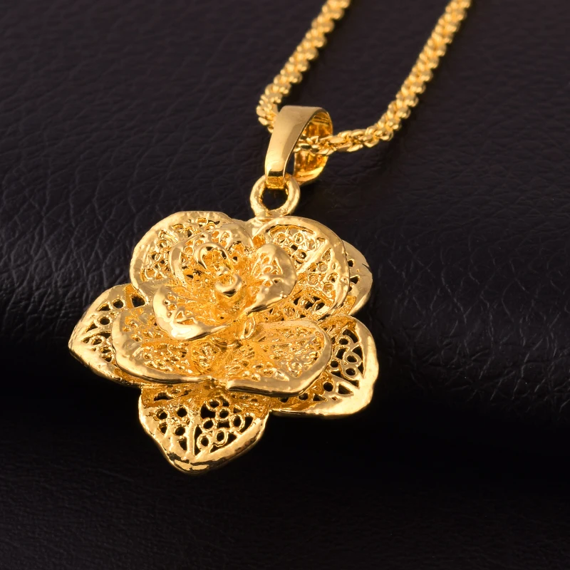 Модная женская позолоченная цепочка стильное ожерелье подвеска в виде цветка