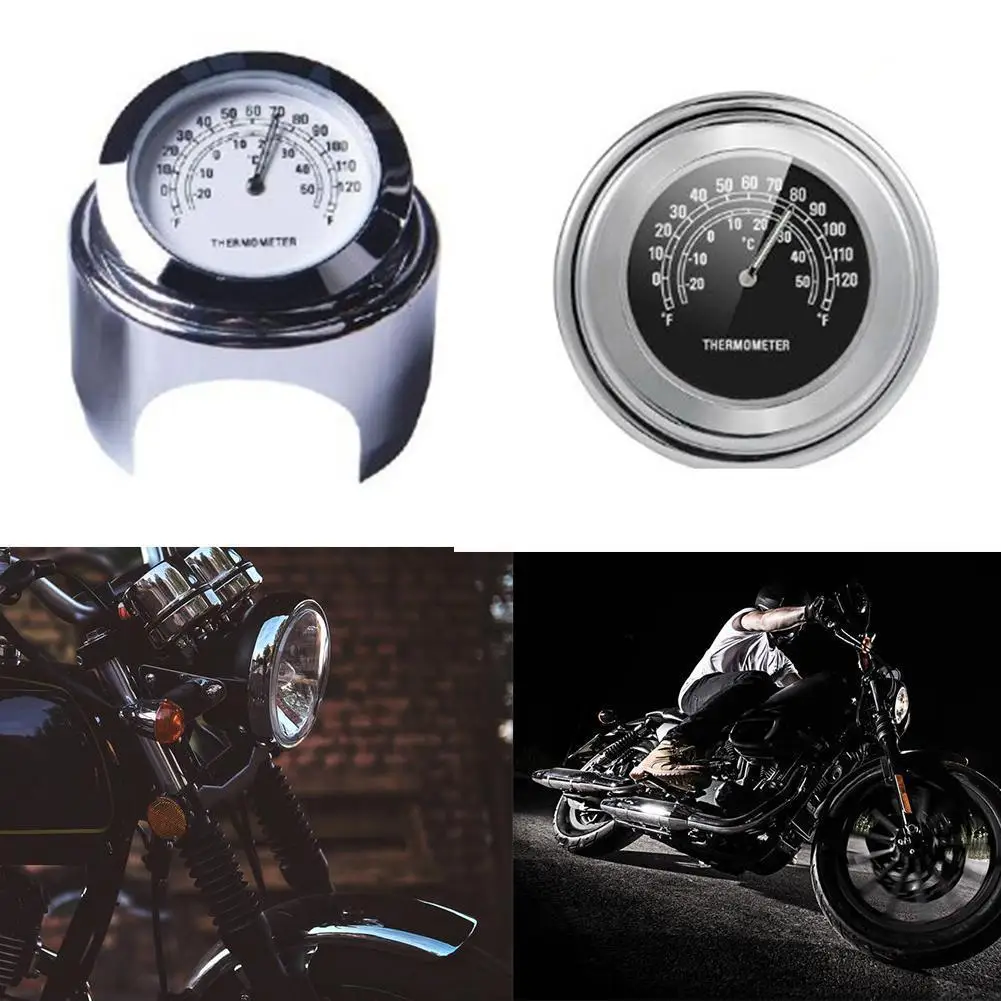 

22-25mm Motorcycle Handlebar Clock Thermometer Waterproof Buggy for YAMAHA Helicopter Parts Motorbike Dial Yacht Mount Kawa G2V2