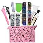 Набор Стразы для горячей фиксации, 7200 шт.набор инструментов для ЕССША, стразы с кристаллами, стеклянные узоры Hotfix Стразы, аппликатор для исправления, набор Стразы