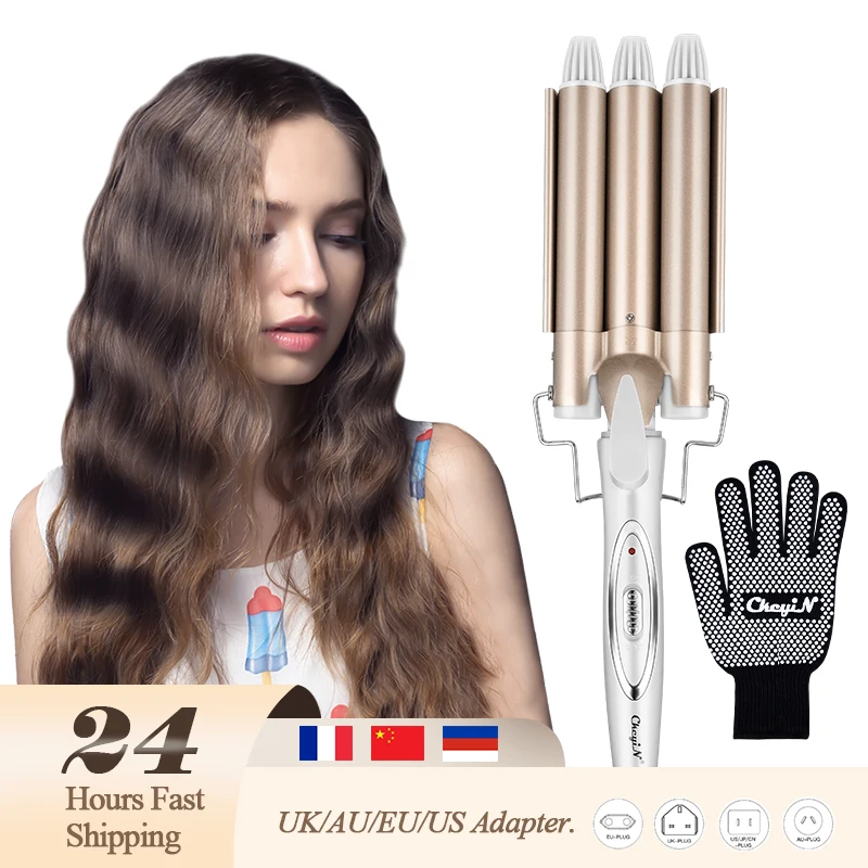 

CkeyiN 3 Barrels Professional Hair Curling Iron Ceramic Triple Barrel Women Curler Iron Hair Wave Styling Tool dropshipping