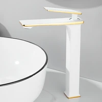 white gold bathroom basin faucets solid brass sink mixer hot cold single handle deck mounted lavatory taps gun greyblack