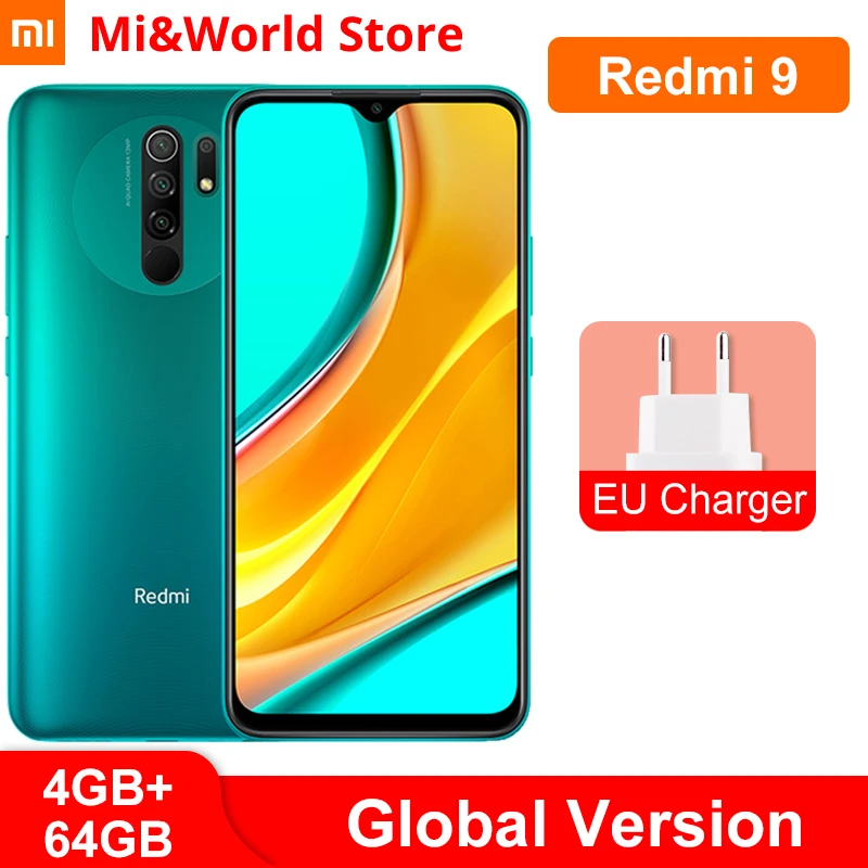 Глобальная версия смартфона Xiaomi Redmi 9 4 ГБ 64 13 МП четырехъядерный процессор Helio G80 6