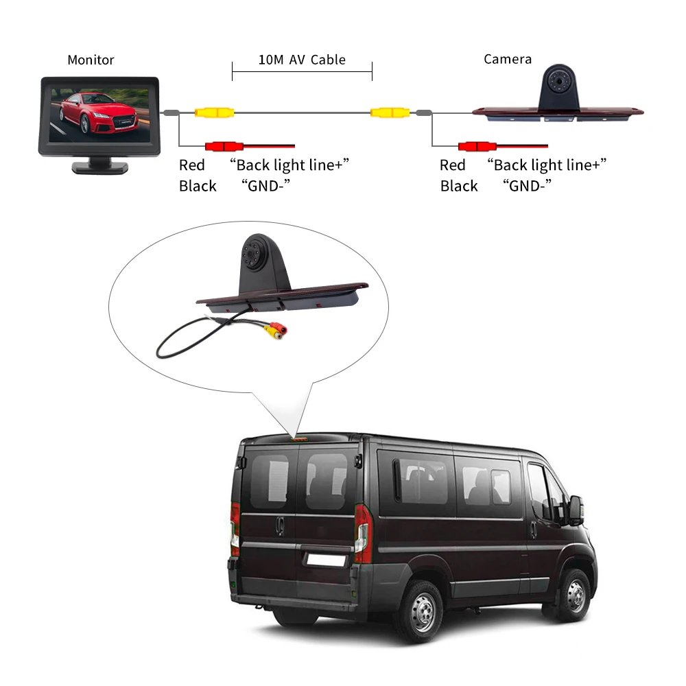 

12V 170 HD Rear View Waterproof Reversing Camera For Mercedes-Benz sprinter VW 2007-2019