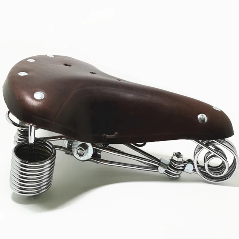 

bicycle saddle 100% pure leather spring saddle old style Outdoor riding accessories multiple styles
