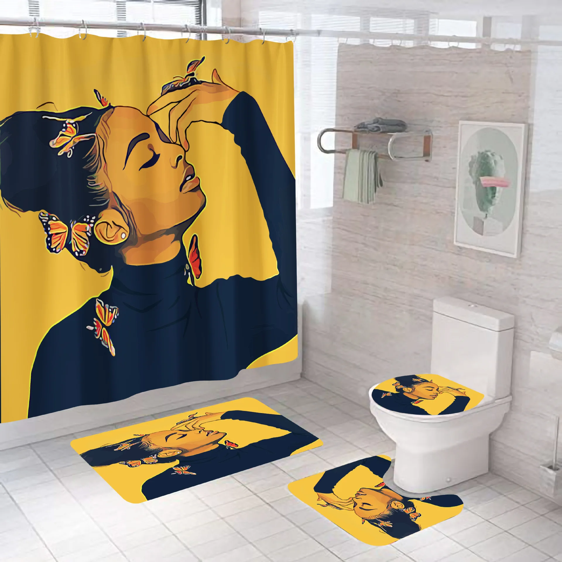 

Занавеска для душа из полиэстера, с 3D-принтом