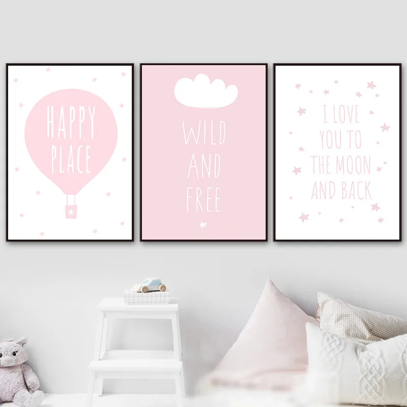 Детская девочка искусство напечатанная Картина на холсте плакат скандинавские