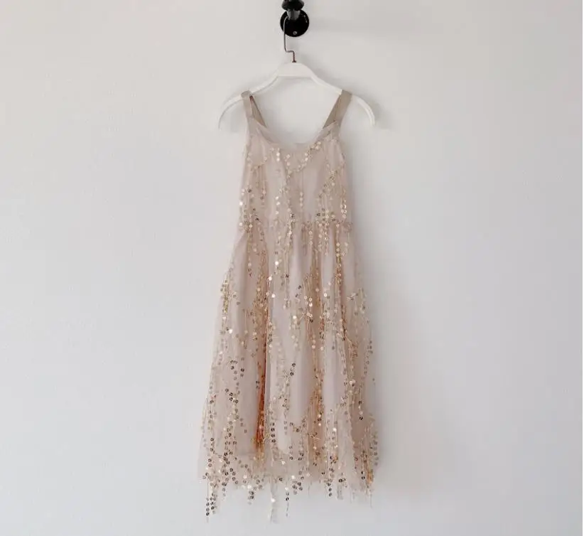 Розничная продажа 2020 летние детские платья с блестками и кисточками милая