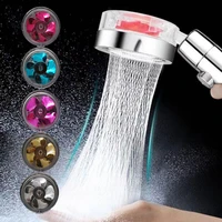 Bathroom 360 Rotated High Pressure Water Saving Rainfall Hand-held Pressurized Massage Bathroom Spray Shower Head With Propeller
