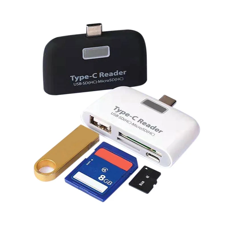 Горячий сплав TYPE C OTG портативный кард ридер SD/TF карта памяти расширение USB адаптер