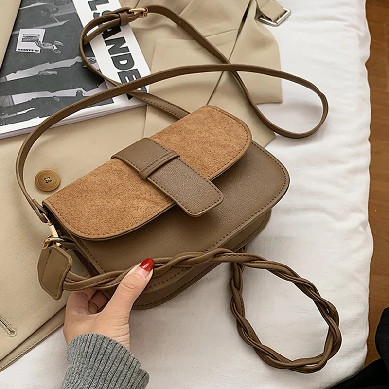 Высокое качество PU кожаные сумки на плечо для женщин 2020 модная контрастная сумка