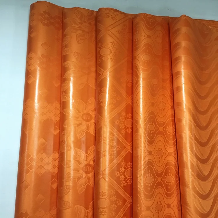 10 Orange-width160CM Новое поступление африканская ткань Orginial Базен Riche Getzner качество Австрия хлопок Материал жаккард морская парча Feitex Текстиль - Цвет: 10 Orange-width160CM