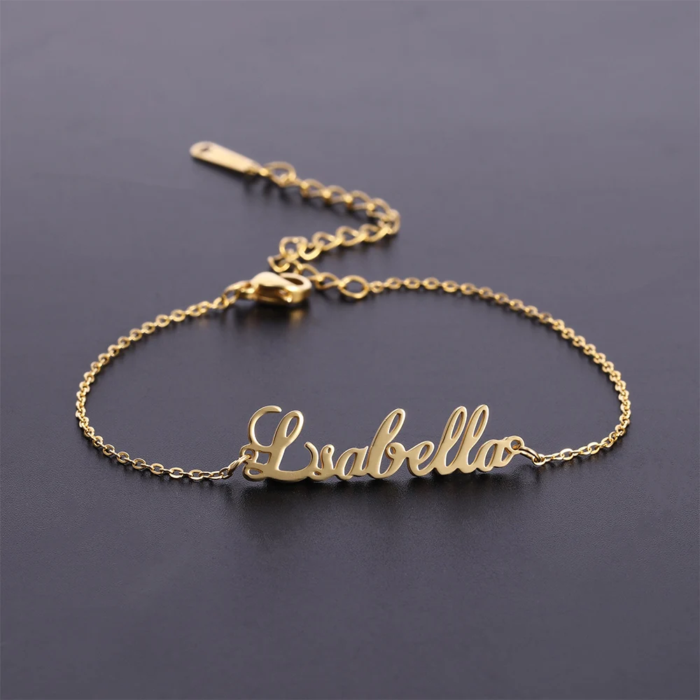 Женский браслет на ногу Lemegeton персонализированный из нержавеющей стали с именем