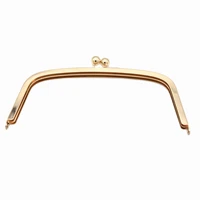 22cm metal gold purse handle kiss clasp lock purse frame for clutch leather bag handle handbag accessories 1pcs