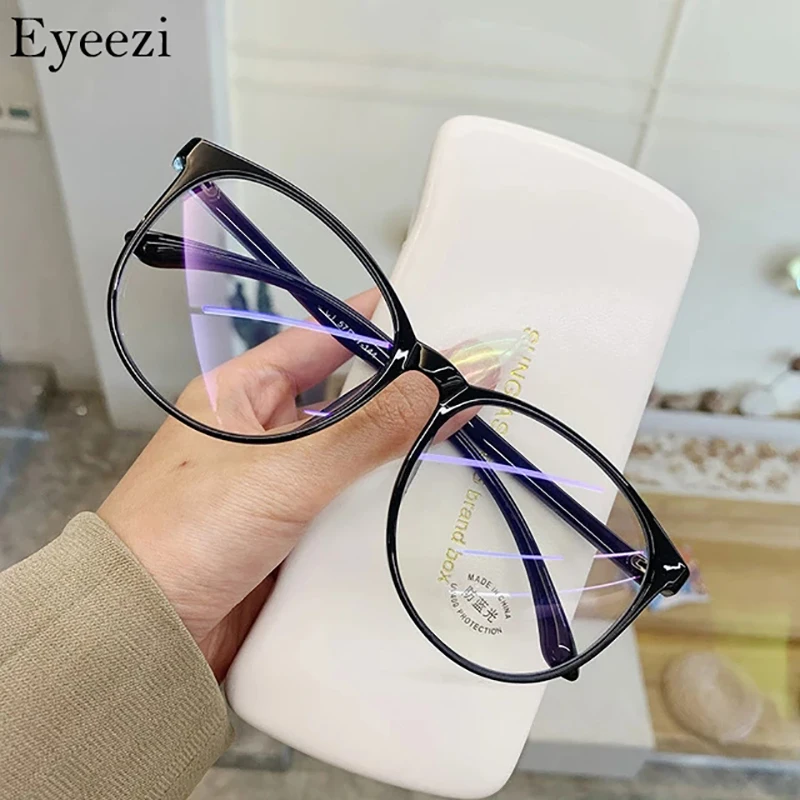 Eyeezi Transparent Computer Glasses Frame Women Men Anti Blue Light Round Eyewear Optical Spectacle Eyeglass очки для зрения