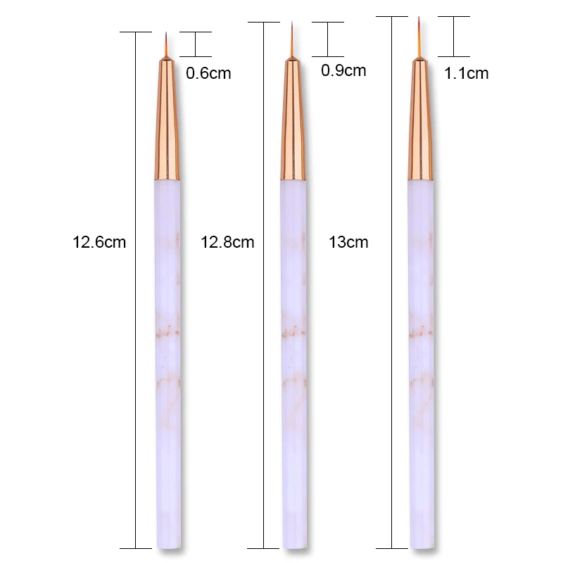 Кисти для маникюра с УФ-гелем 3 шт./компл. акриловые ручки ручка под мрамор
