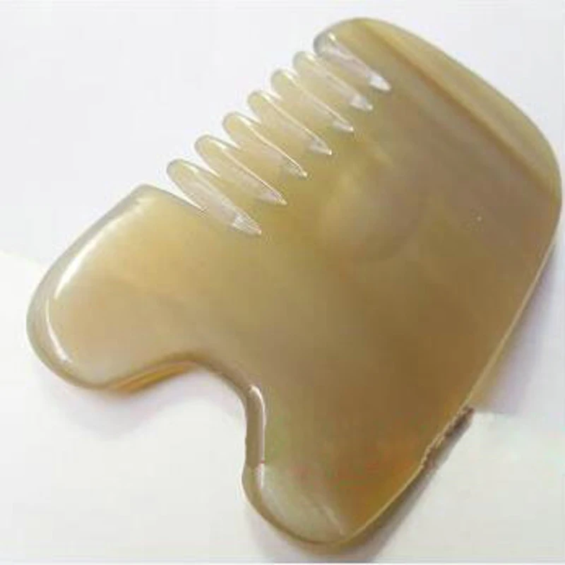 

Natural Authentic White Buffalo Horn Scraping Comb Yellow Six Tooth Scraper Combs Board Guasha Tool Gua Sha Scratcher Hot Sale