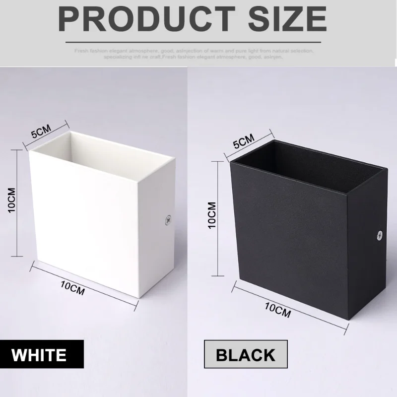 

Modern 6W 12W LED Aluminium Wall Light Rail Project Square RGB Arts Indoor Living Room Bedside Bedroom Decor Bracket Lighting