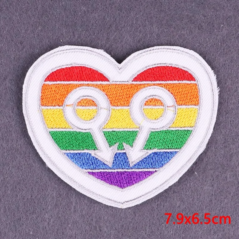 Патчи гей-персонажей ЛГБТ патчи с утюгом красочные радужные вышитые для джинсов