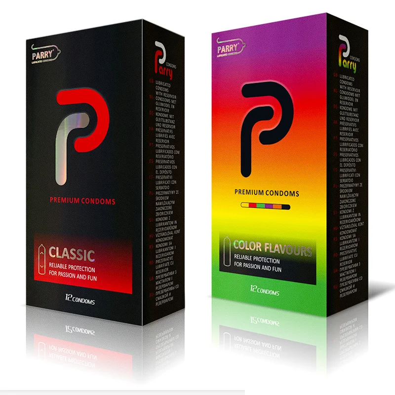 

PARRY CONDOMS 12PCS Ultra-thin Skin-friendly High-quality Natural Latex Condoms And 6-color Fruit-flavored Condoms