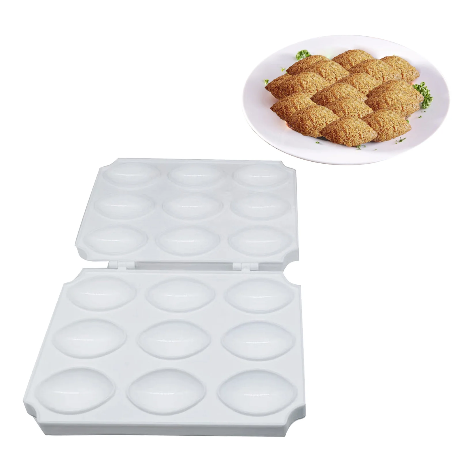 

DIY Baking Tools for Biscuits Meat Pie Dessert Clear/White Food Mold Solid Color Nine Grids Patty Mould