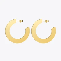 enfashion shiny big hoop earrings gold color earings stainless steel circle earrings for women jewelry oorbellen eef1018