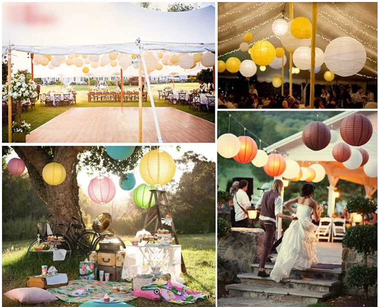 Китайские Новогодние украшения белый бумажный фонарь свадебное украшение День