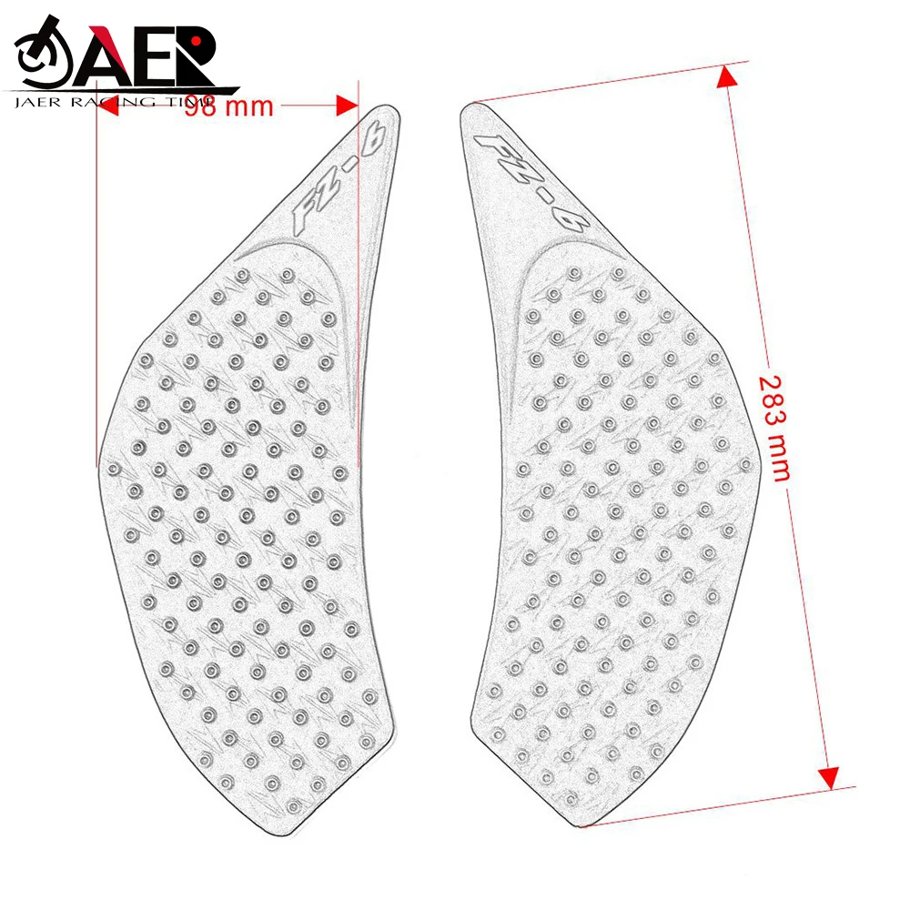 

For Yamaha FZ-6N FZ6N 2006 2007 2008 2009 2010 Motorcycle Rubber Tank Pad Side Gas Knee Traction Pads Decals