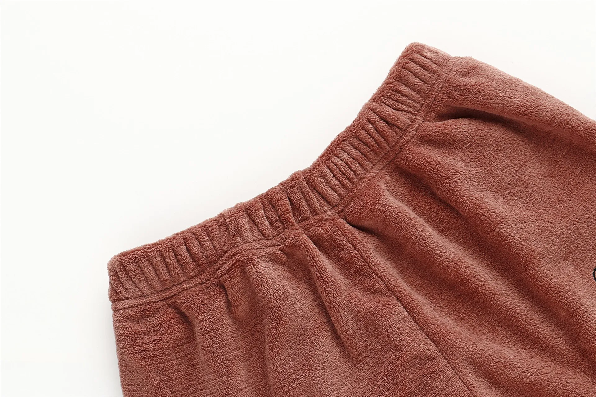 Женская зимняя Фланелевая пижама с мягкой плюшевой подкладкой однотонные