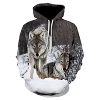 2019 brand new fashion animal 3d printed hoodie men and women personalized design sweatshirt snow double wolf harajuku hoodie