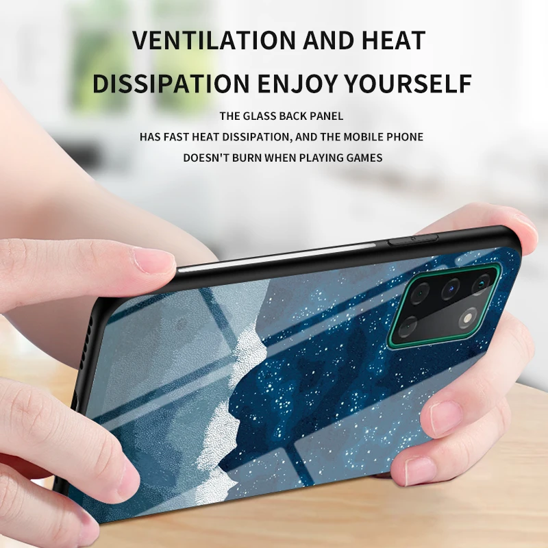 for oneplus 8t 18t case gradient painted glass phone cover for oneplus 8t 18t fashion starry sky schockproof phone back cover free global shipping