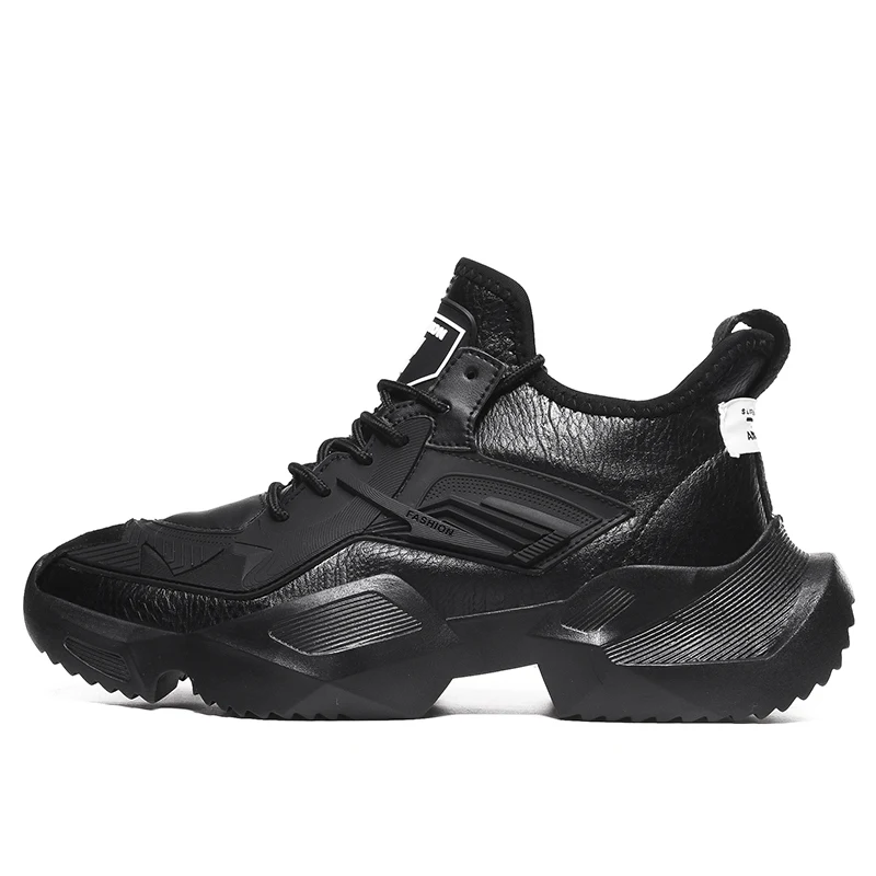 9007leather Black Новое поступление, стильные мужские кроссовки, спортивная обувь для мужчин, удобная спортивная обувь для бега и прогулок, Zapatos De Mujer - Цвет: 9007leather Black