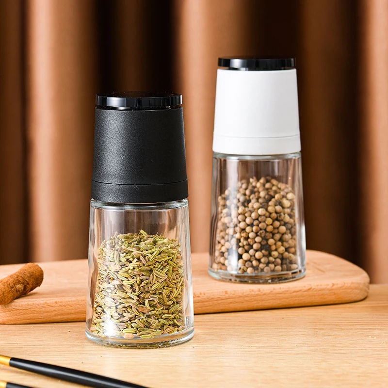 

Manual Pepper Grinder Kitchen Gadgets Transparent Glass Salt Grinder Compact Convenient Good Grinding Effect Kitchen Tools