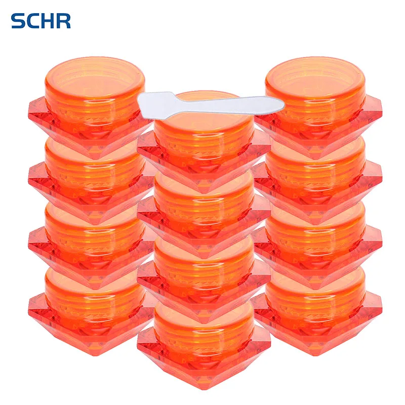 

50Pcs 5g 10g 15g Empty Plastic Jar Diamond Shape Clear Pot for Nail Art Glitters Mini Small Make Up Cream Cosmetic Container