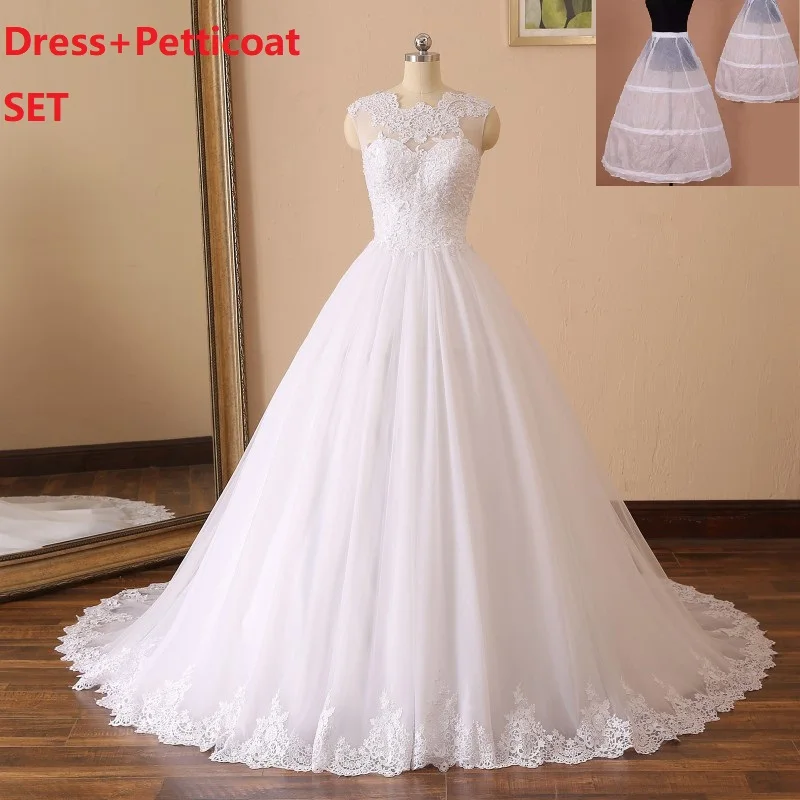 

luxury bridal WEDDING gown lace up SLEEVELESS wedding dresses PLUS SIZE O NECK anniversary ceremony wedding DRESS with train