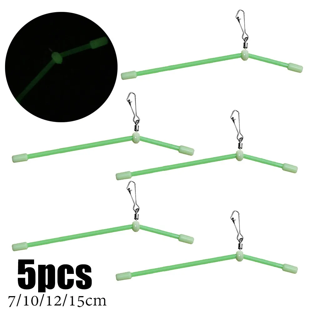 5*Anti-Tangle Feeder Booms Luminous Anti Tangle Boom With Sinker Snap Swivels For Soft Fishing Bait Lure Tackle