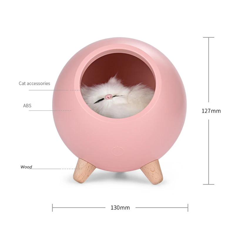 

Cat Pet House Led Desk Lamps Usb Charging Cute Cartoon Mini Led Night Lights Bedroom Bedside Decor Lighting Desktop Deco Light