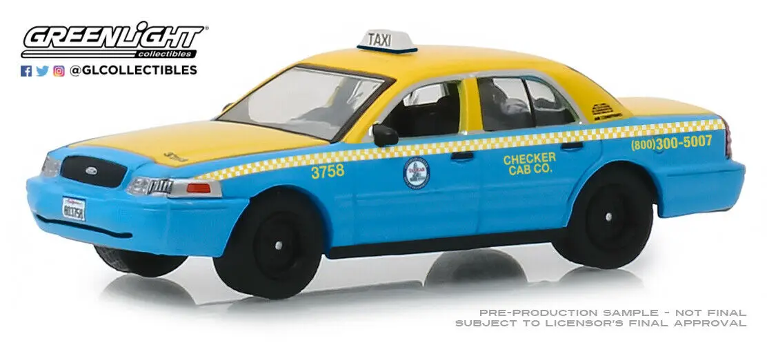 GreenLight 1:64 2011 Ford Crown Victoria Checker Taxi игрушечный автомобиль из сплава игрушки для детей