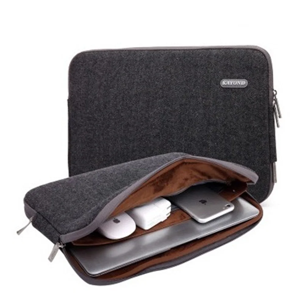 Woolen Black Чехол для ноутбука 11 13 14 15 15,6 17 дюймов Сумка для ноутбука для MacBook Air Pro 13,3 15,4 сумка для компьютера для Xiaomi hp lenovo - Цвет: Woolen Black