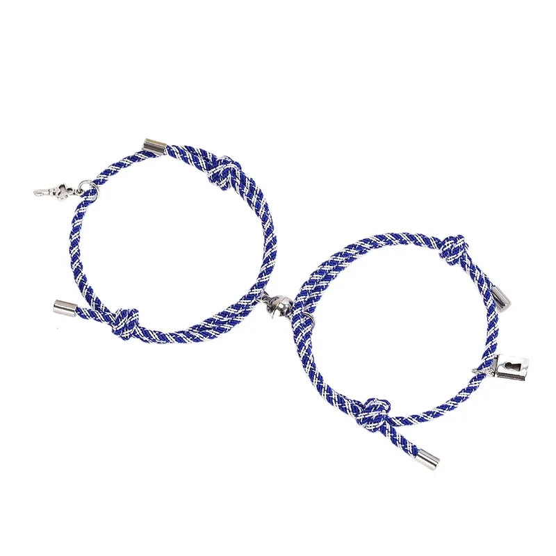 

Key Lock Couple Bracelet Magnetic Attraction Creative Bracelet Men Friendship Rope Men and Women Jewelry Gift Charm Bracelet