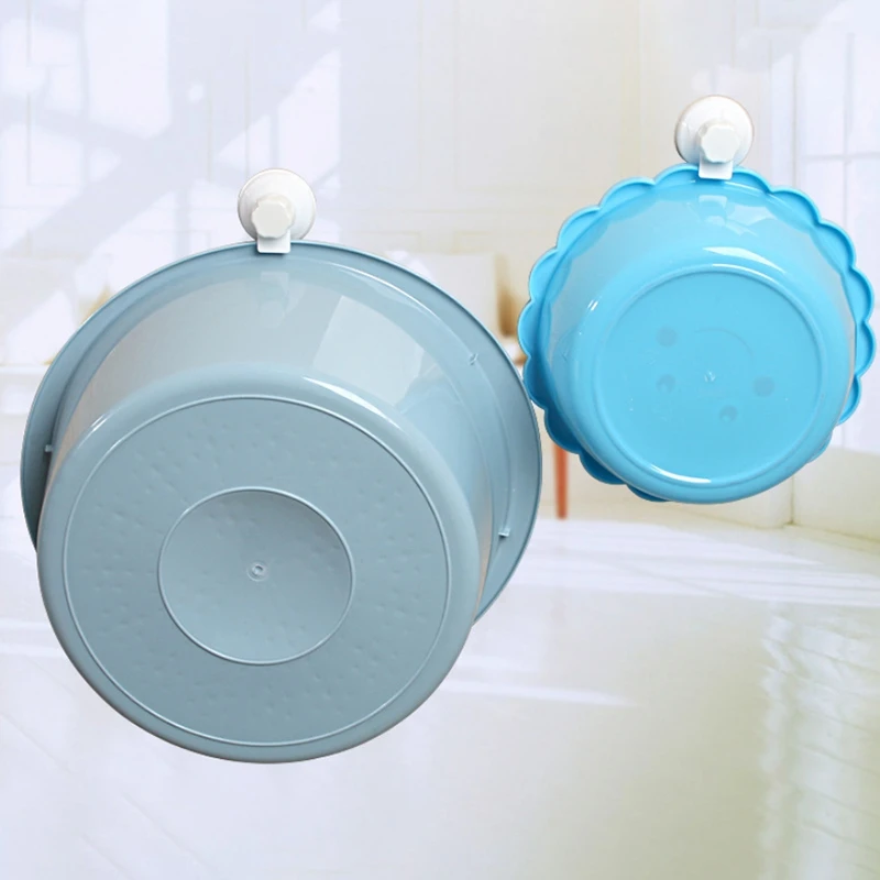 

Plastic Seamless Basin Hook Washbasin Hook Home Decor 2Pcs Multifunction Seamless Sticker Shelf Bowl
