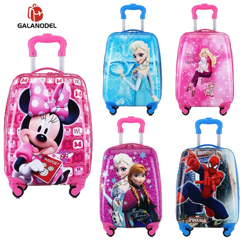 Children's Cartoon Suitcase Child Trolley Case Luggage Kids Schoolbags Travel Suitcase with Wheels 3D 18inch Case Kid's Toys Box